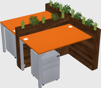 Rectangular shared desk