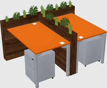 Rectangular shared desk