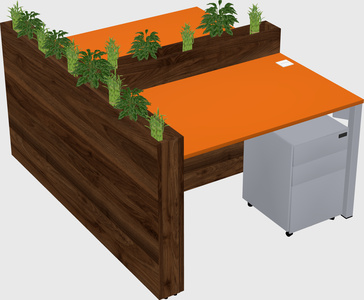 Rectangular shared desk
