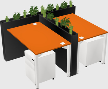 Rectangular shared desk