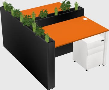 Rectangular shared desk