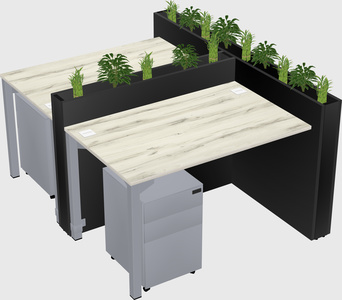 Rectangular shared desk