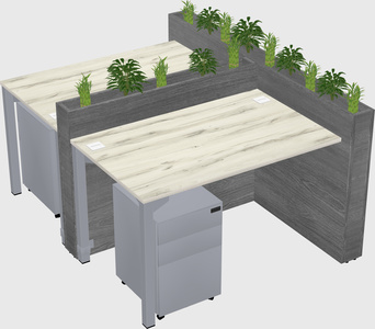 Rectangular shared desk