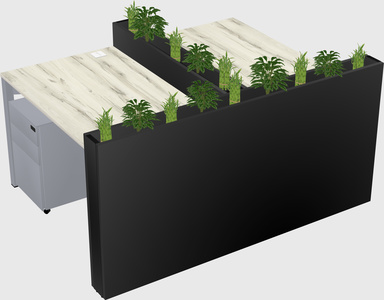 Rectangular shared desk