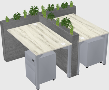 Rectangular shared desk