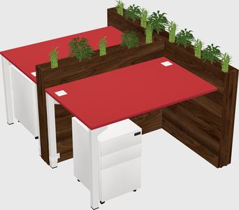 Rectangular shared desk