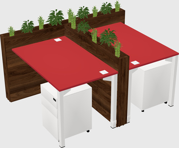 Rectangular shared desk