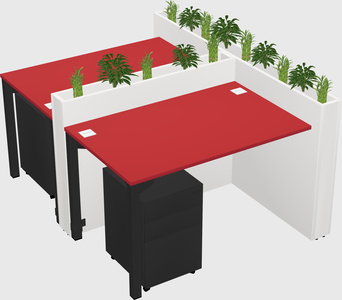 Rectangular shared desk