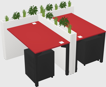 Rectangular shared desk