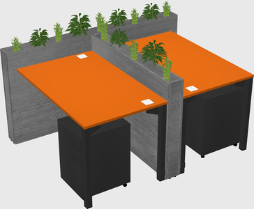 Rectangular shared desk