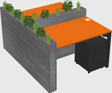 Rectangular shared desk