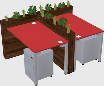 Rectangular shared desk