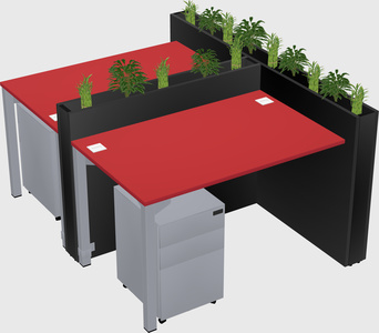 Rectangular shared desk