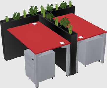Rectangular shared desk