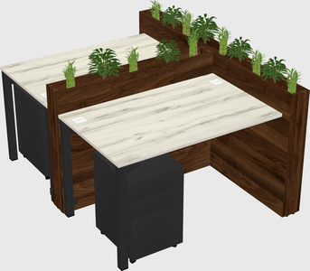 Rectangular shared desk