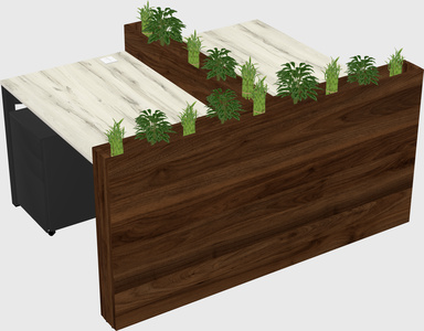 Rectangular shared desk