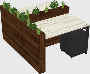 Rectangular shared desk