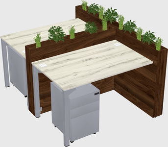 Rectangular shared desk