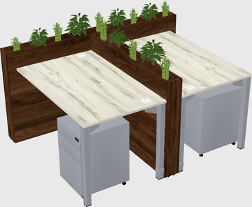 Rectangular shared desk