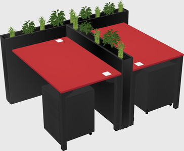 Rectangular shared desk