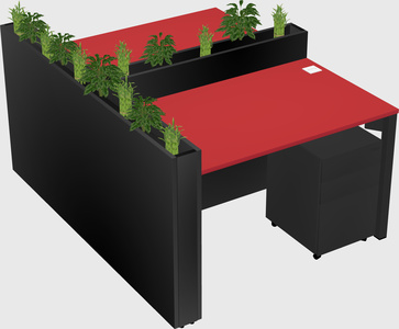 Rectangular shared desk