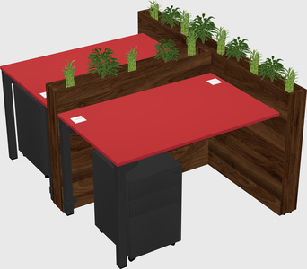 Rectangular shared desk