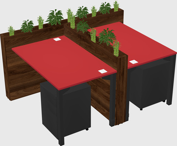 Rectangular shared desk