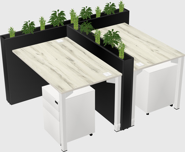 Rectangular shared desk
