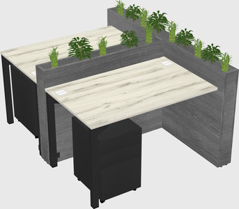 Rectangular shared desk