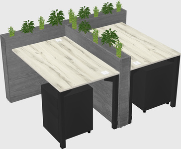 Rectangular shared desk
