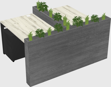 Rectangular shared desk