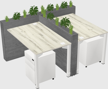 Rectangular shared desk