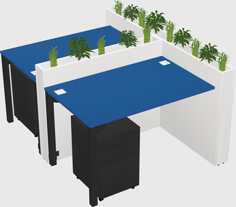 Rectangular shared desk