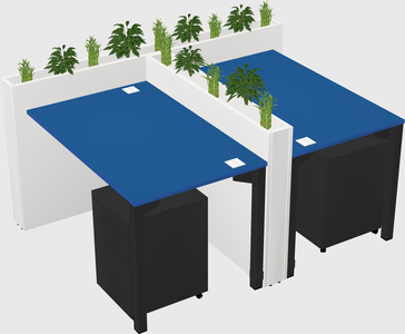 Rectangular shared desk