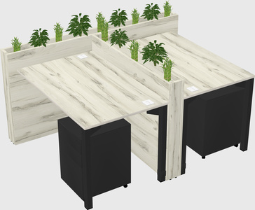 Rectangular shared desk