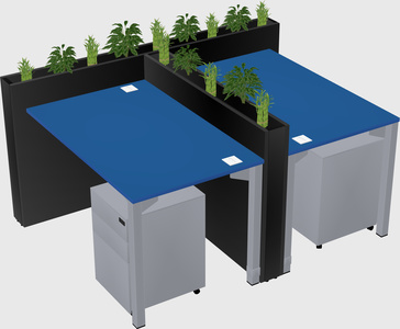 Rectangular shared desk