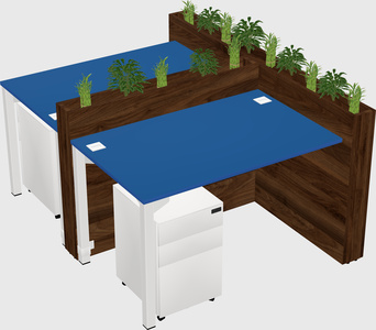 Rectangular shared desk