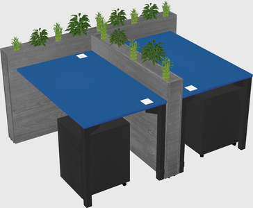 Rectangular shared desk