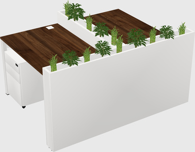 Rectangular shared desk