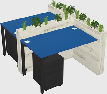 Rectangular shared desk