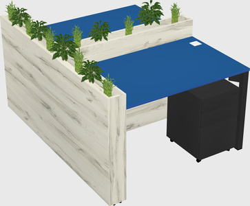 Rectangular shared desk