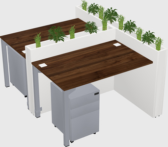 Rectangular shared desk