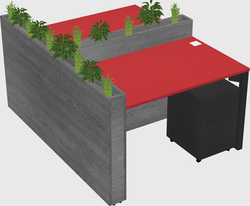 Rectangular shared desk