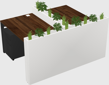 Rectangular shared desk