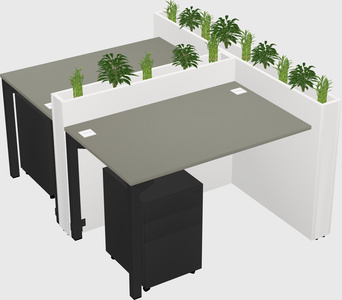 Rectangular shared desk