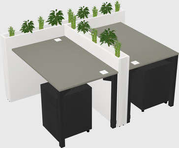 Rectangular shared desk