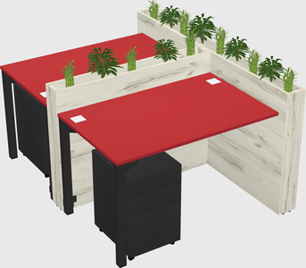 Rectangular shared desk