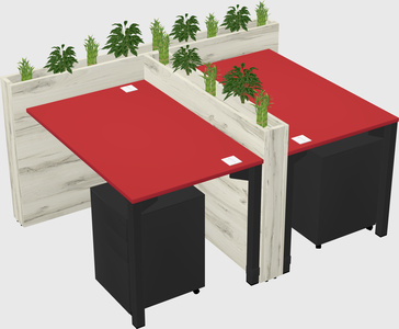 Rectangular shared desk