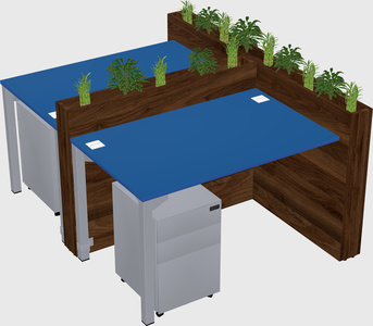 Rectangular shared desk