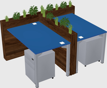 Rectangular shared desk